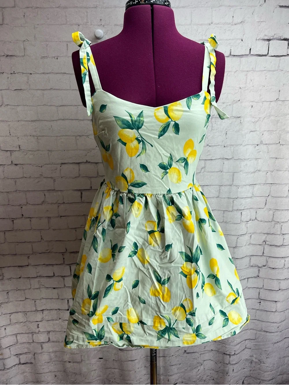 Blue rain size medium lemon print mini dress